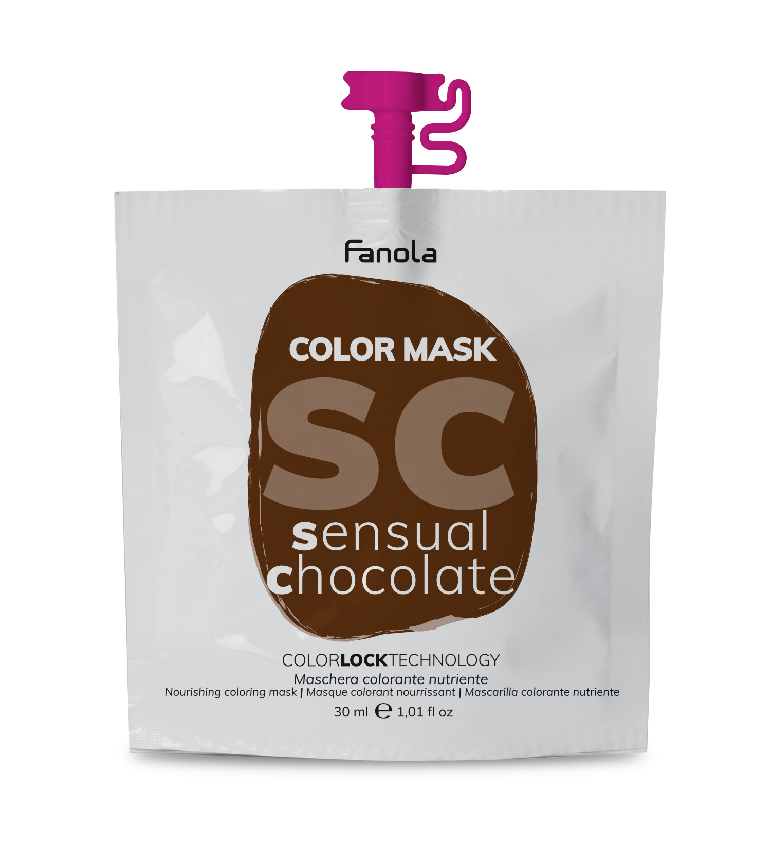 Fanola Color Mask Chocolate — увлажняющая тонирующая маска для волос, 30 мл